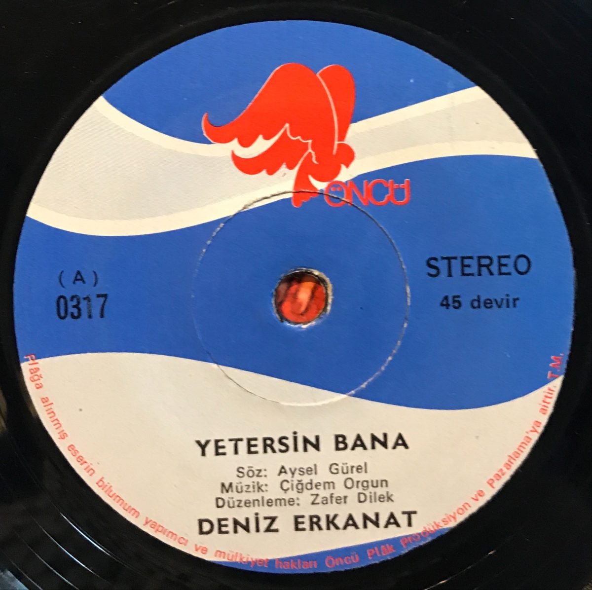 Deniz Erkanat - Yetersin Bana / Helal Olsun 45lik Plak - Görsel 3