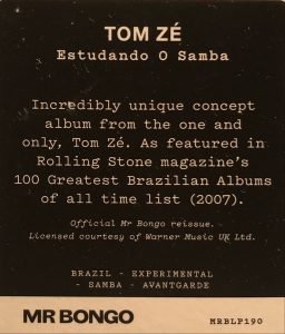 Tom Zé - Estudando O Samba LP Plak - Görsel 2