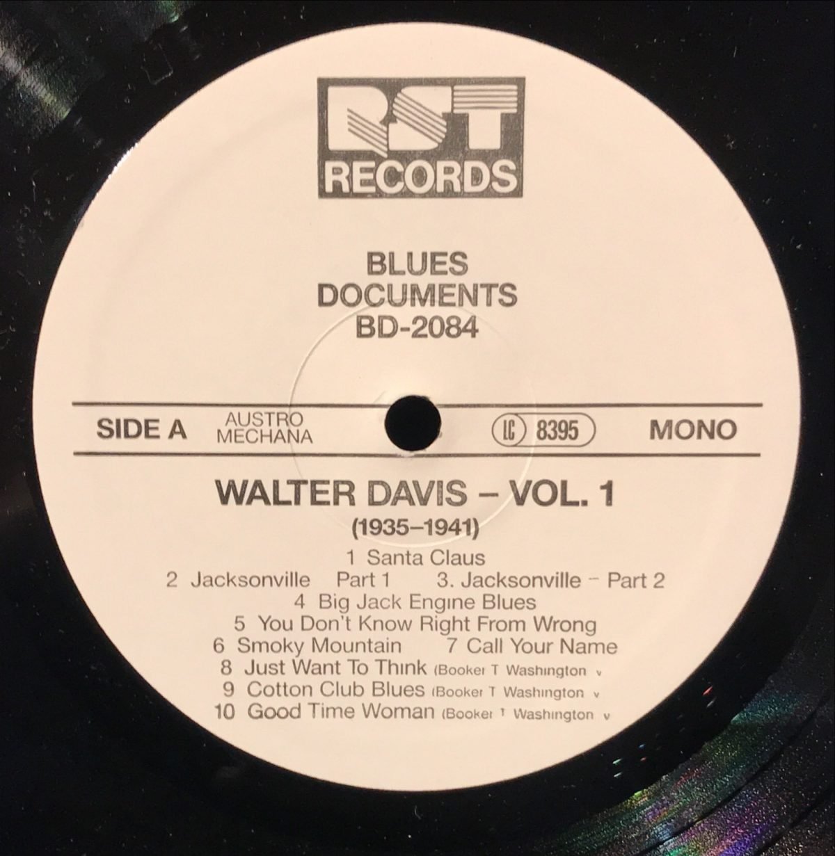 Walter Davis ‎– Vol. 1 (1935-1941) LP Plak Mono - Görsel 3