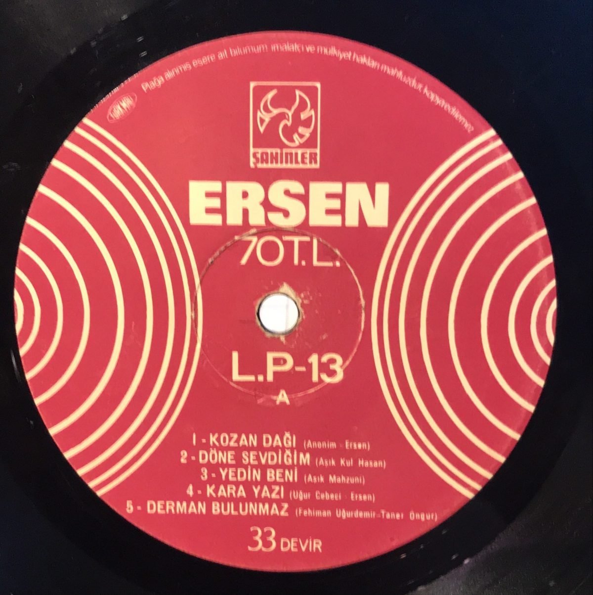 Ersen ‎– Dünden Bugüne LP Plak İlk Baskı - Görsel 4