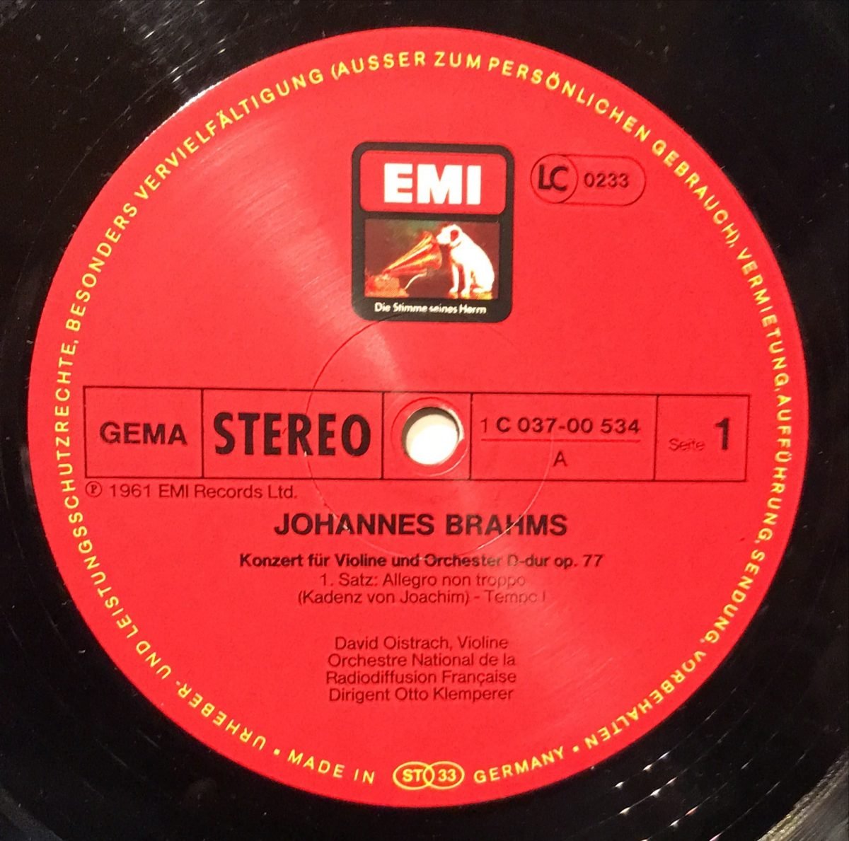 Johannes Brahms - Violinkonzert (David Oistrach) LP Plak - Görsel 2