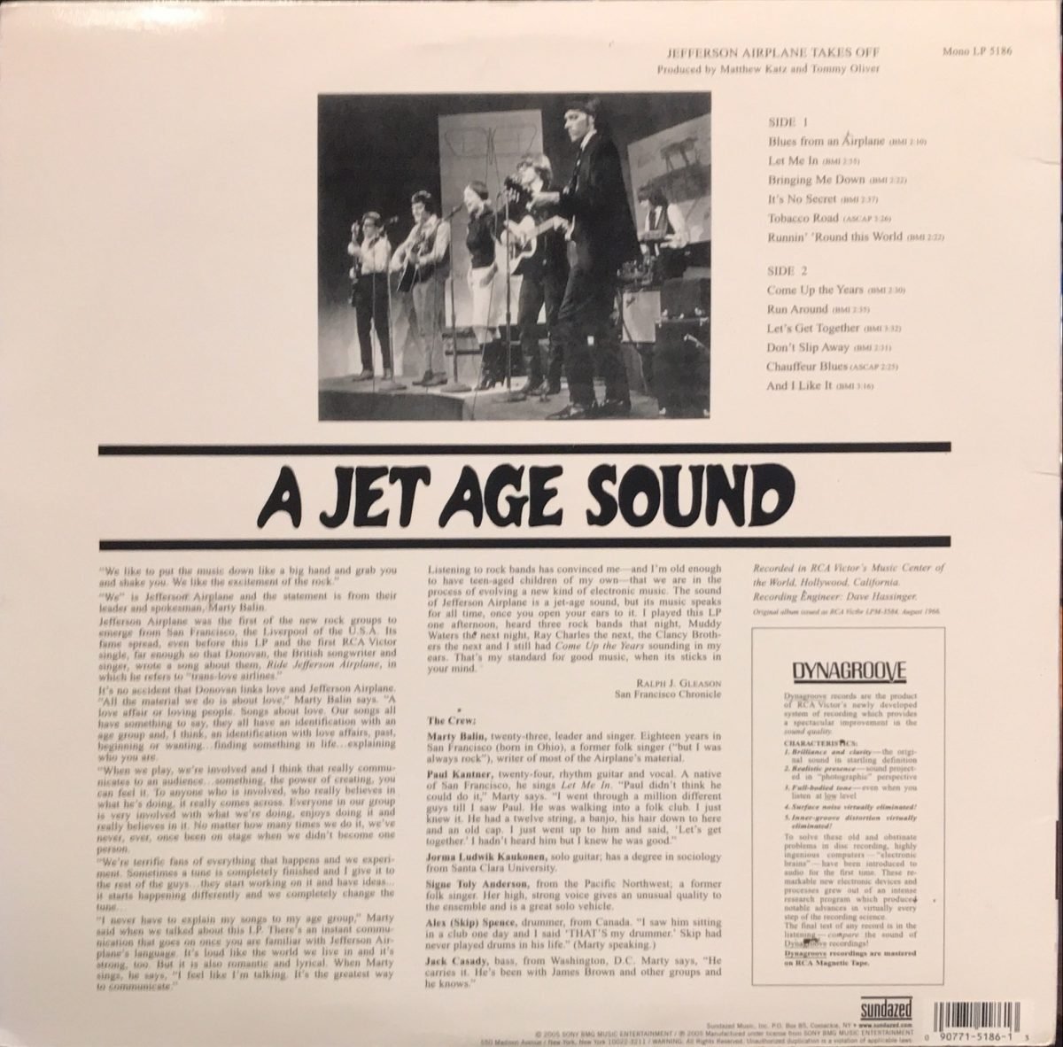 Jefferson Airplane ‎– Takes Off LP Plak Mono - Görsel 2