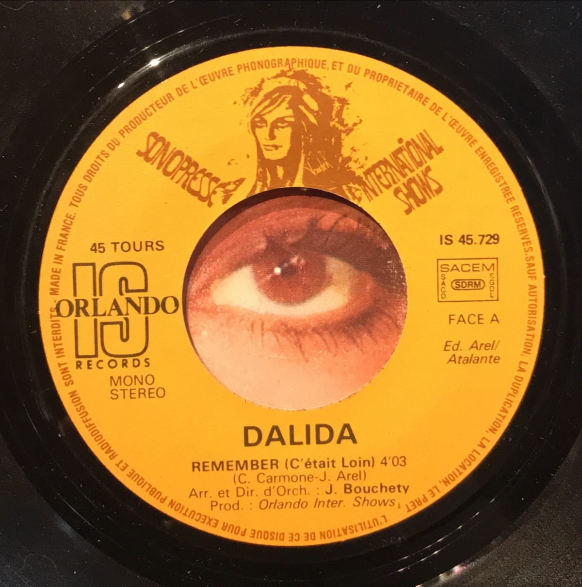Dalida ‎– Remember C'était Loin 45lik Plak - Görsel 3