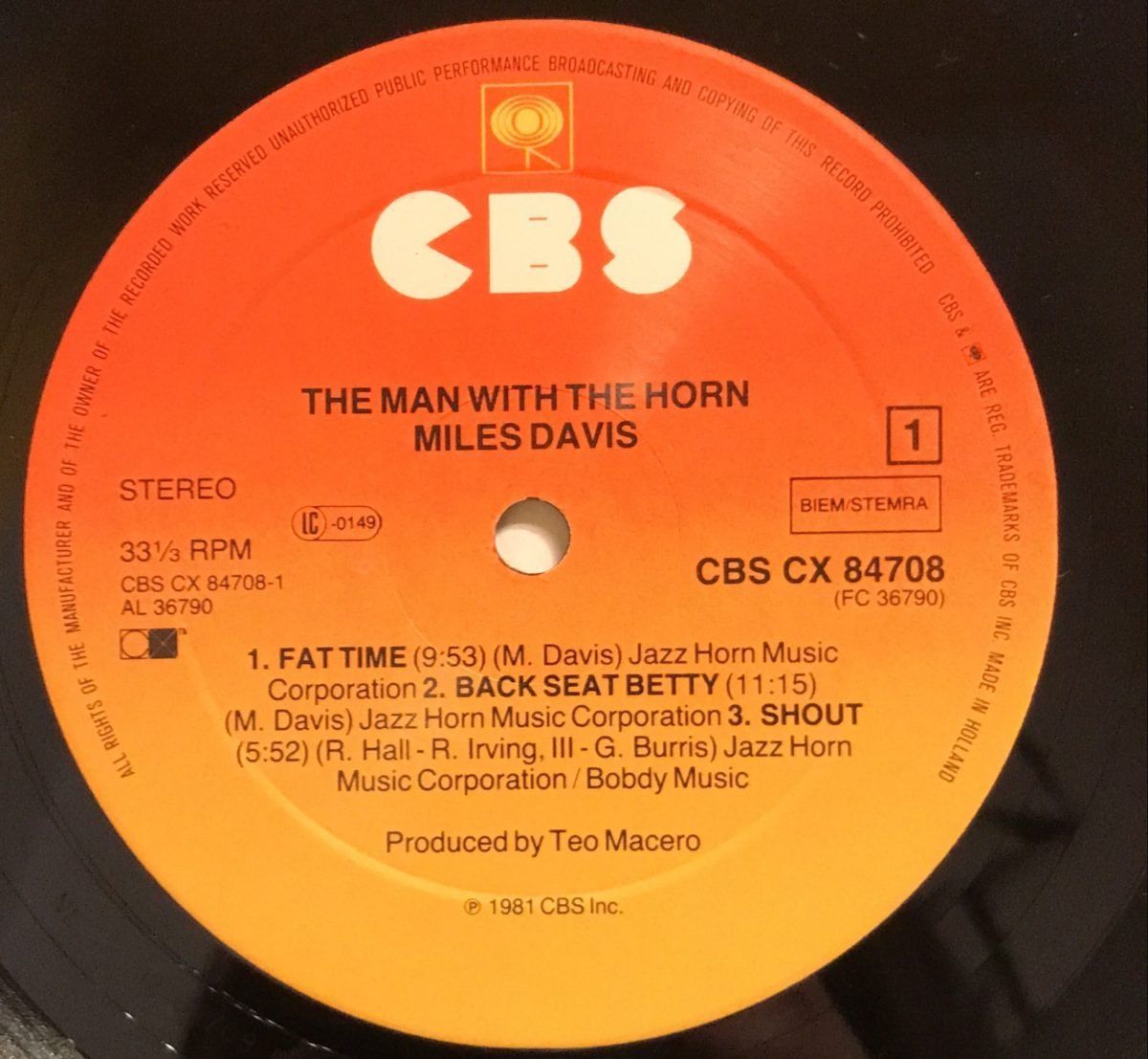 Miles Davis ‎– The Man With The Horn LP Plak - Görsel 3