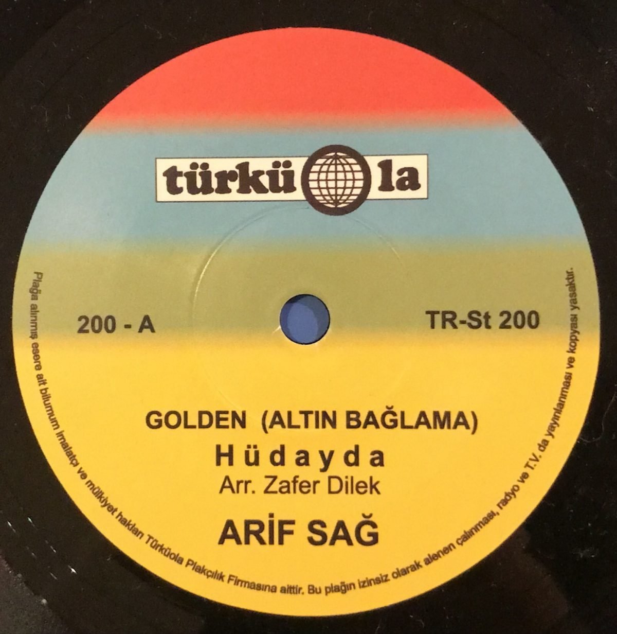 Arif Sağ / Zafer Dilek ‎– Altın Bağlama 45lik Plak - Görsel 3