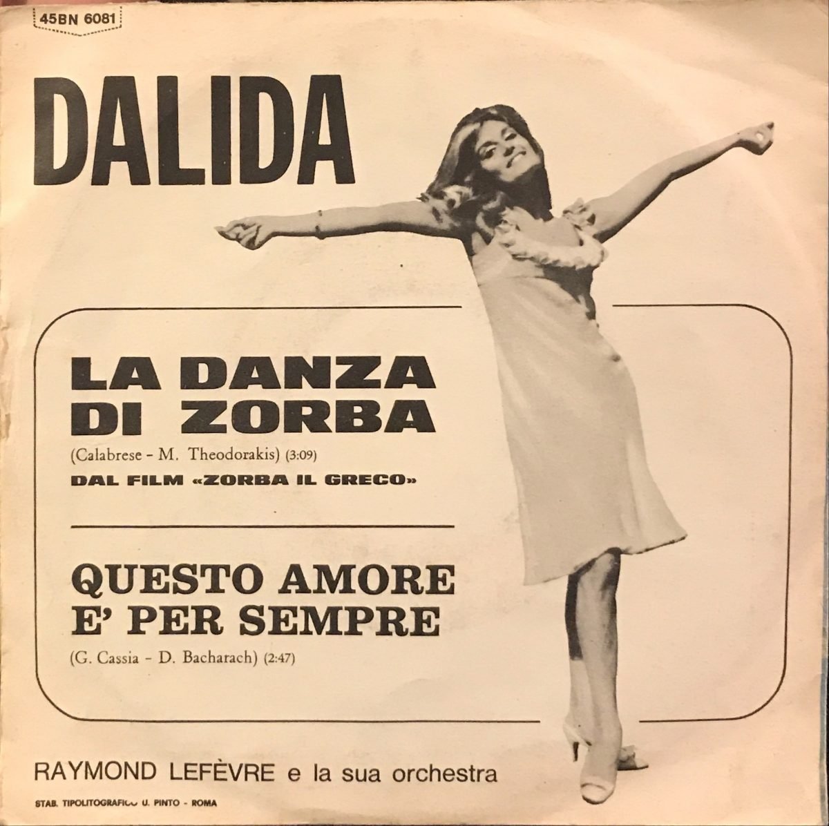 Dalida ‎– La Danza Di Zorba 45lik Plak - Görsel 2