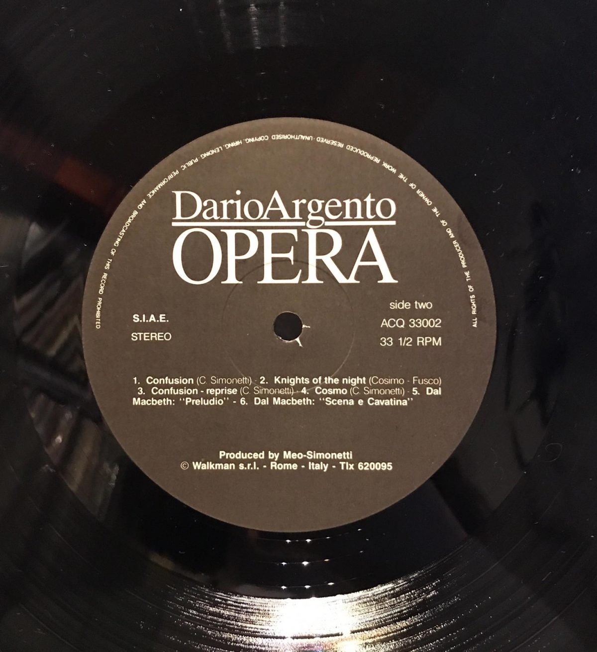 Claudio Simonetti - Dario Argento Opera LP Plak - Görsel 3