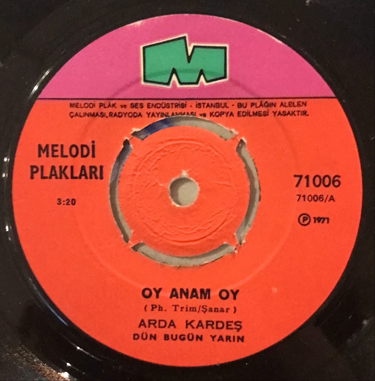 Arda Kardeş ‎– Oy Anam Oy / Arda'nın Masalları 45lik Plak - Görsel 3