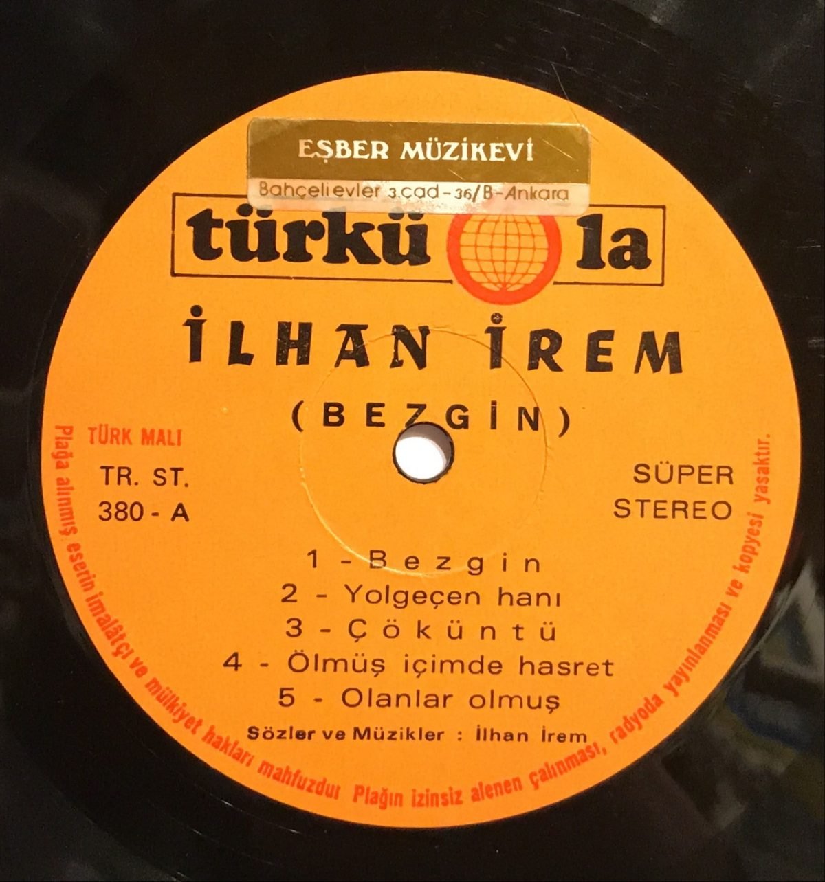 İlhan İrem ‎– Bezgin LP Plak - Görsel 3