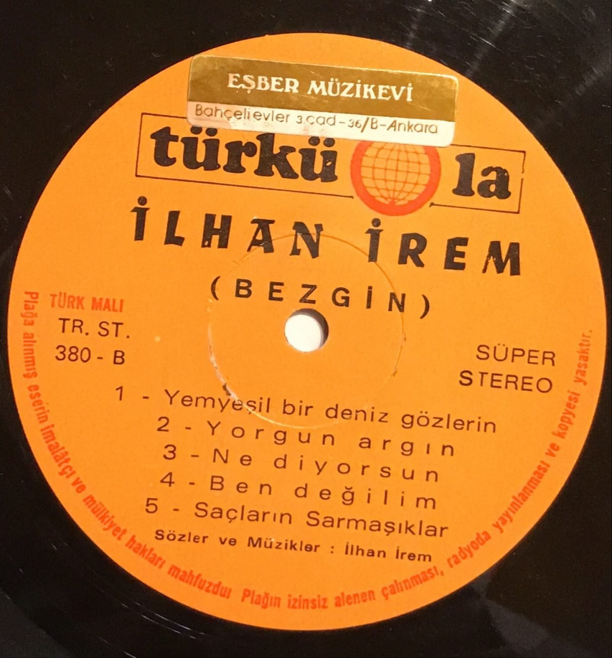 İlhan İrem ‎– Bezgin LP Plak - Görsel 4