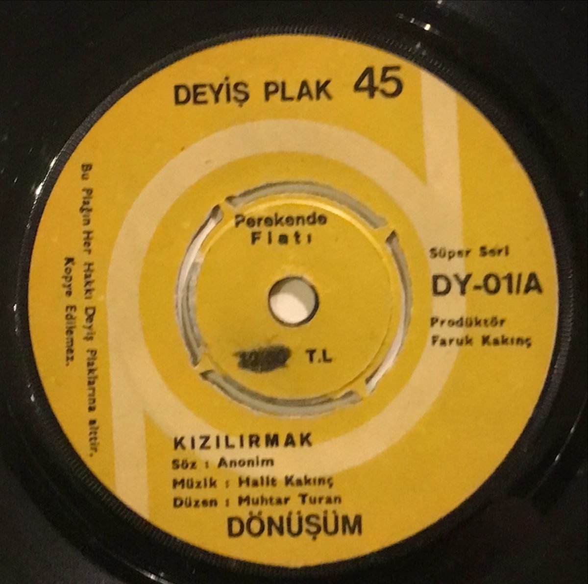 Dönüşüm ‎– Kızılırmak / Oy Beni Beni 45lik Plak - Görsel 3