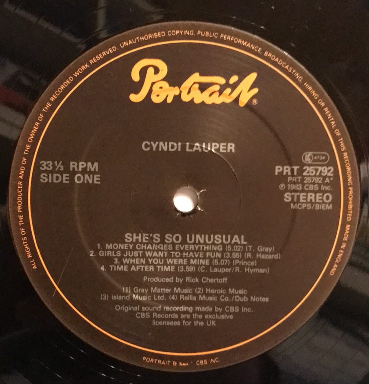 Cyndi Lauper ‎– She's So Unusual LP Plak - Görsel 3