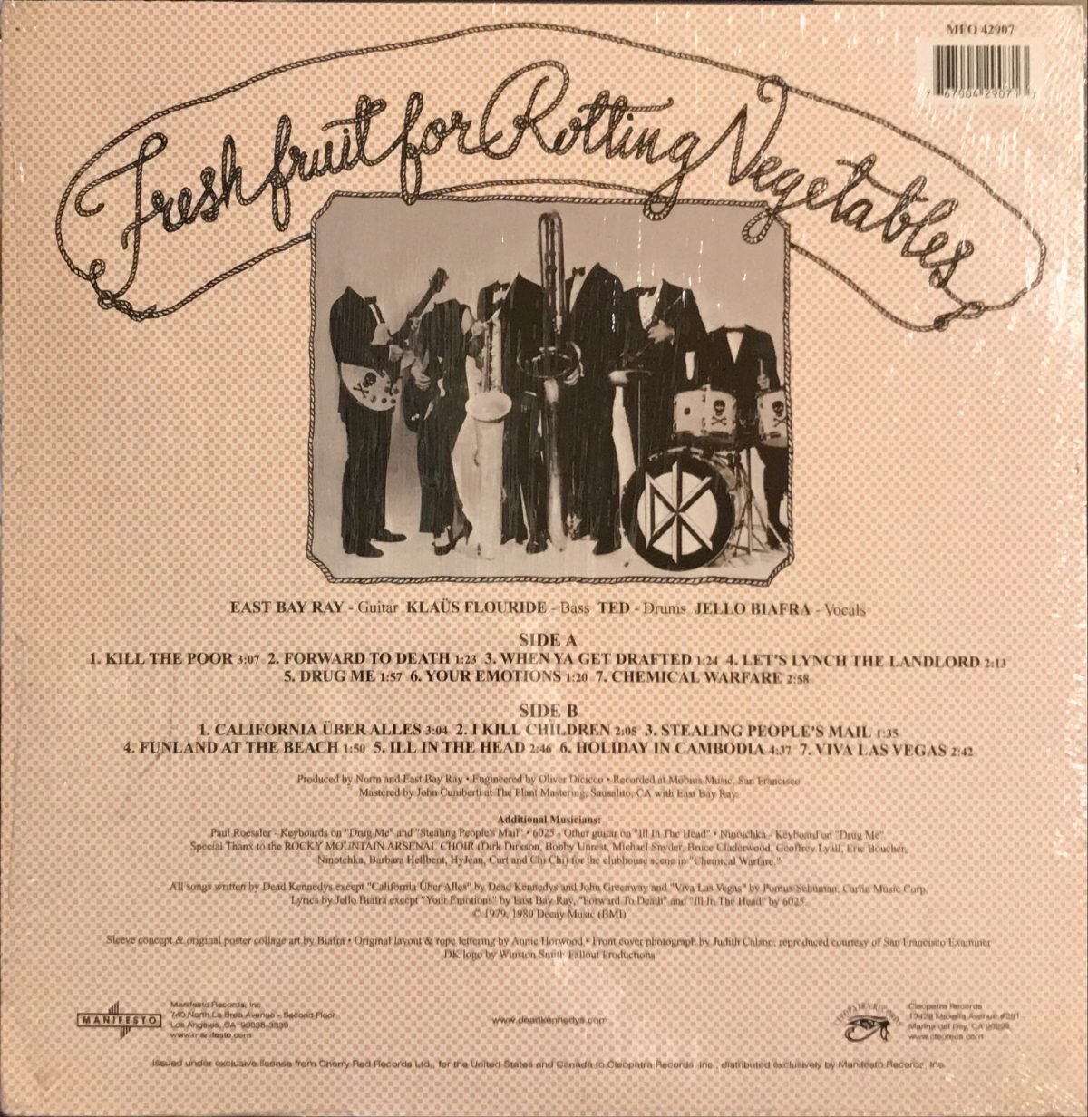 Dead Kennedys ‎– Fresh Fruit For Rotting Vegetables LP Plak Yeni Baskı - Görsel 2