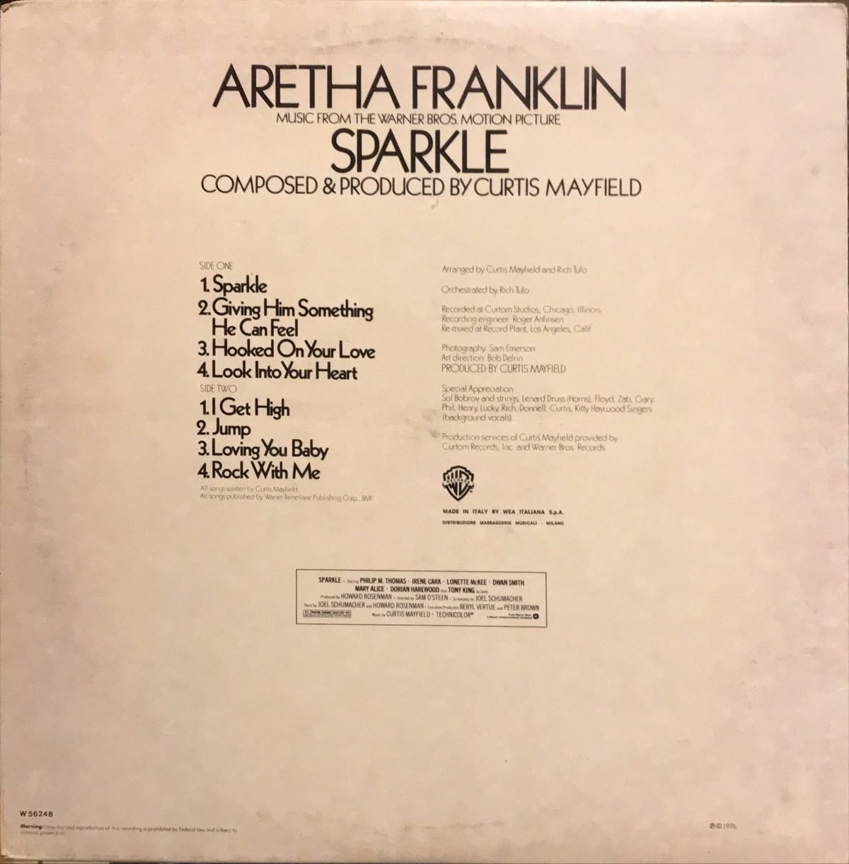 Aretha Franklin ‎– Sparkle LP Plak - Görsel 2