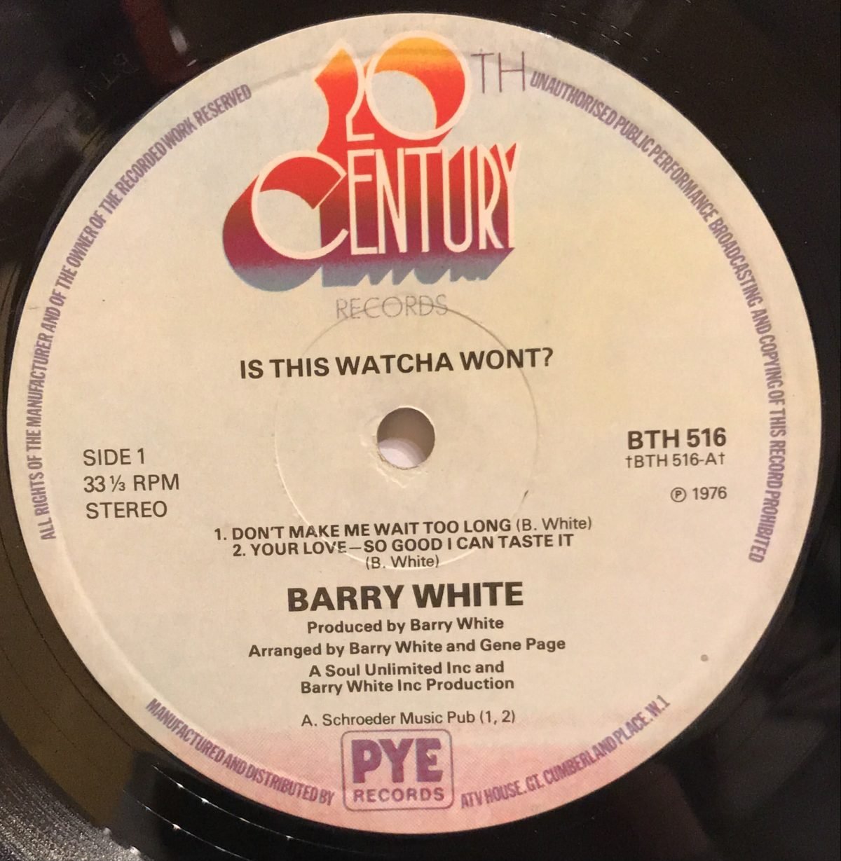 Barry White ‎– Is This Whatcha Wont? LP Plak - Görsel 3