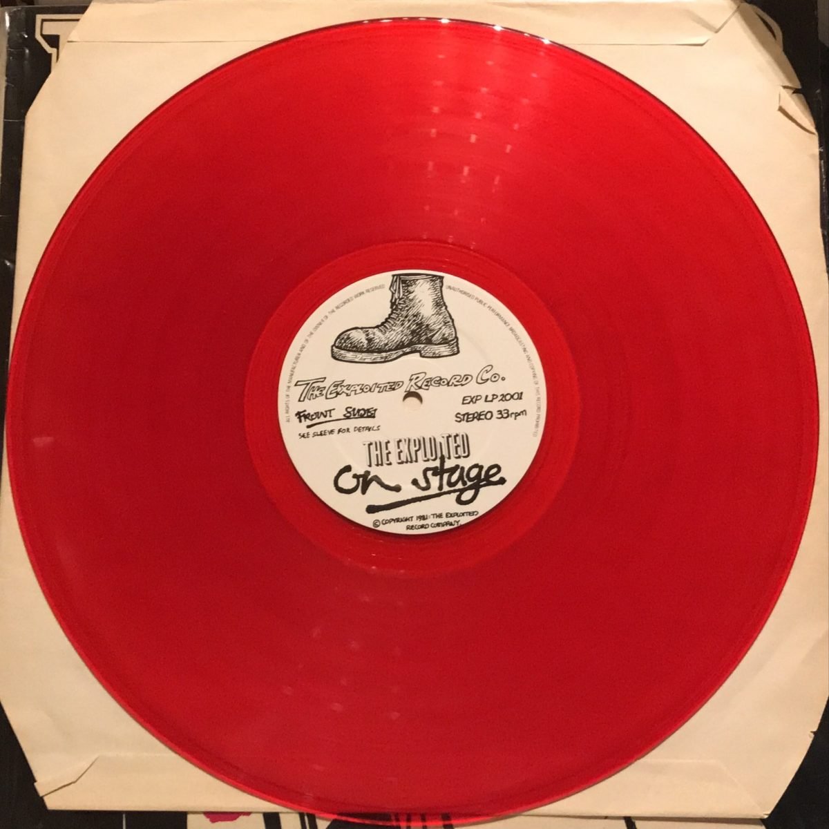 The Exploited ‎- On Stage LP Renkli Plak - Görsel 3