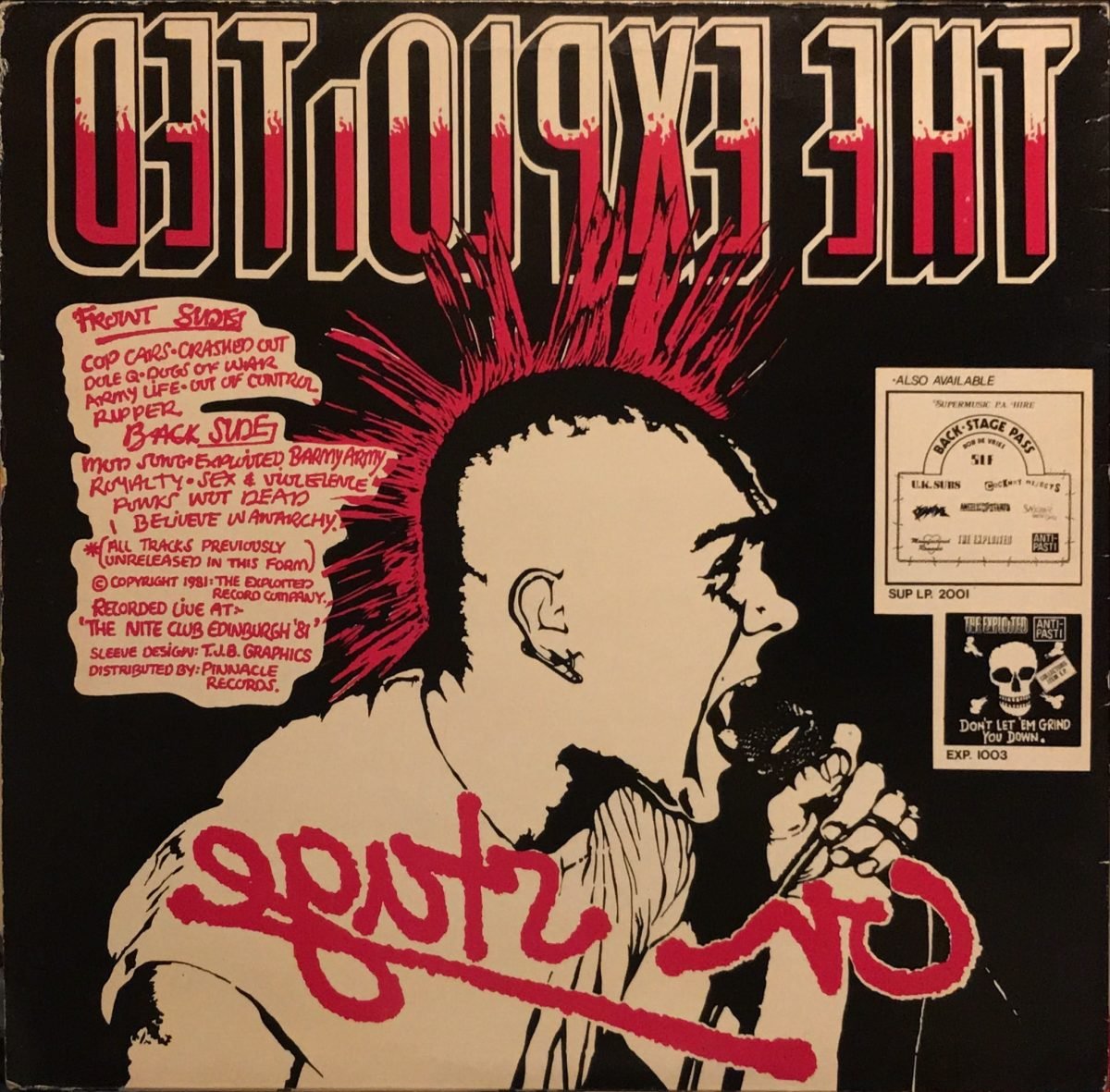 The Exploited ‎- On Stage LP Renkli Plak - Görsel 2