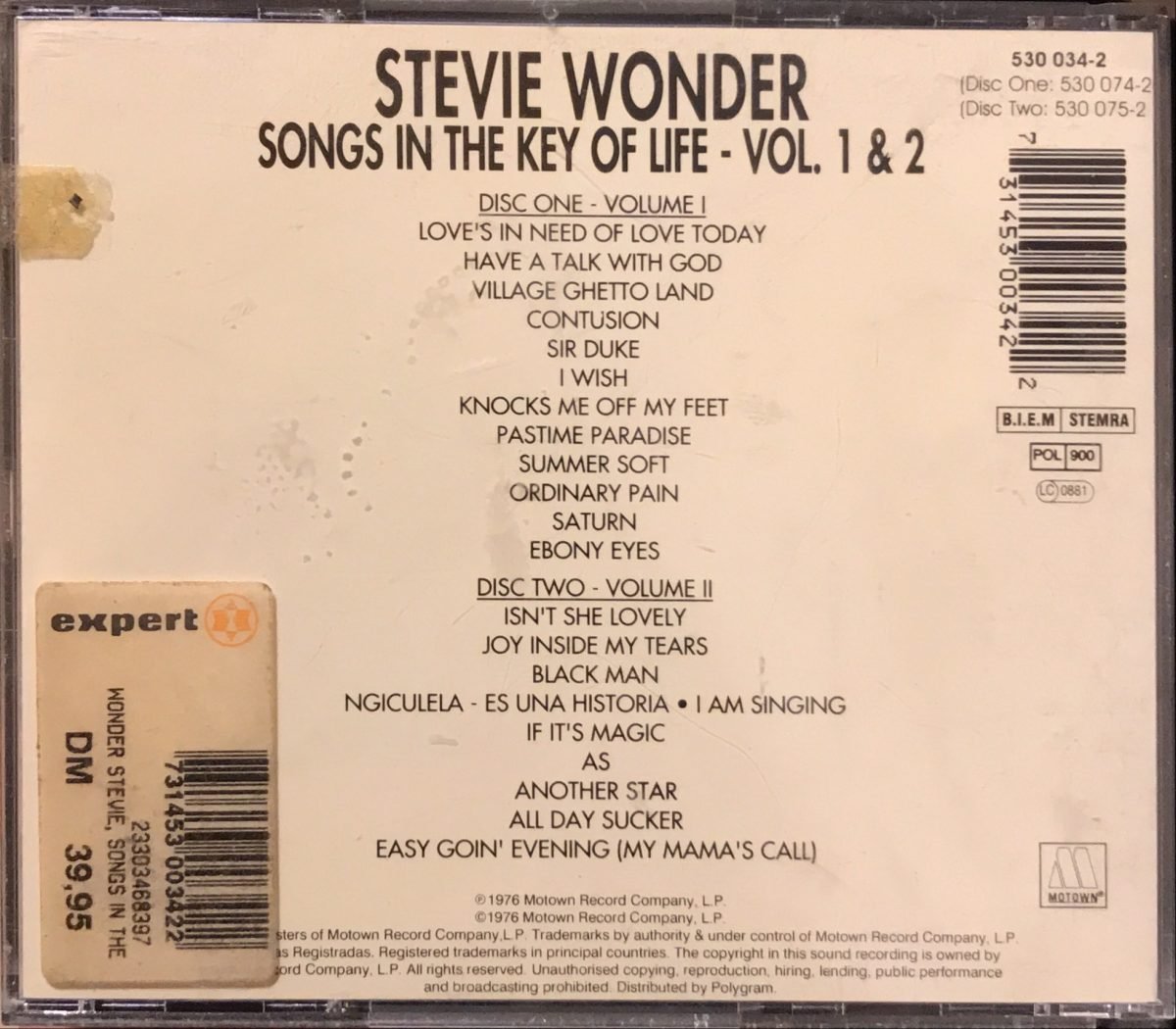 Stevie Wonder ‎– Songs In The Key Of Life 2xCD - Görsel 2