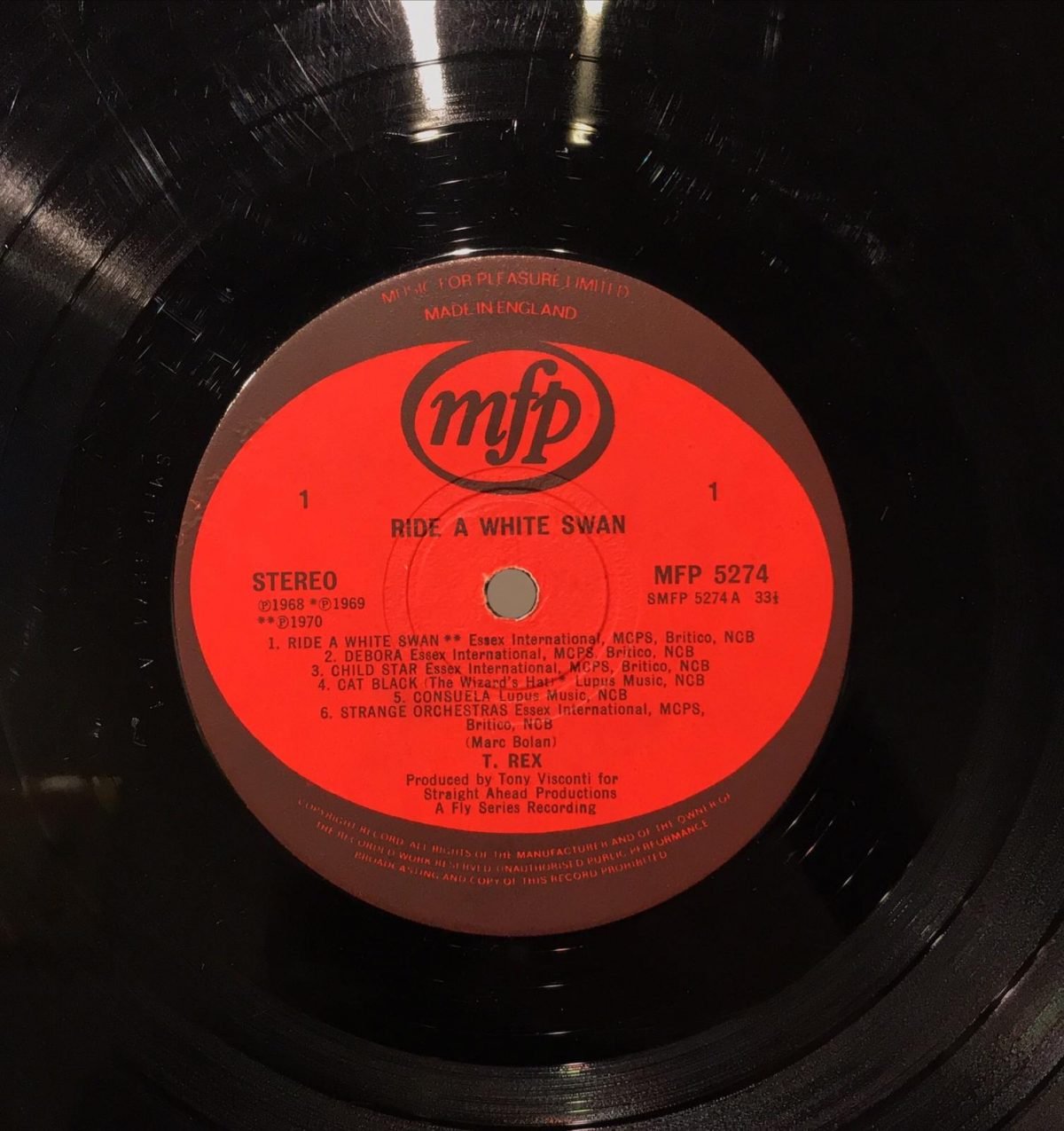 T. Rex ‎– Ride A White Swan LP Plak - Görsel 2