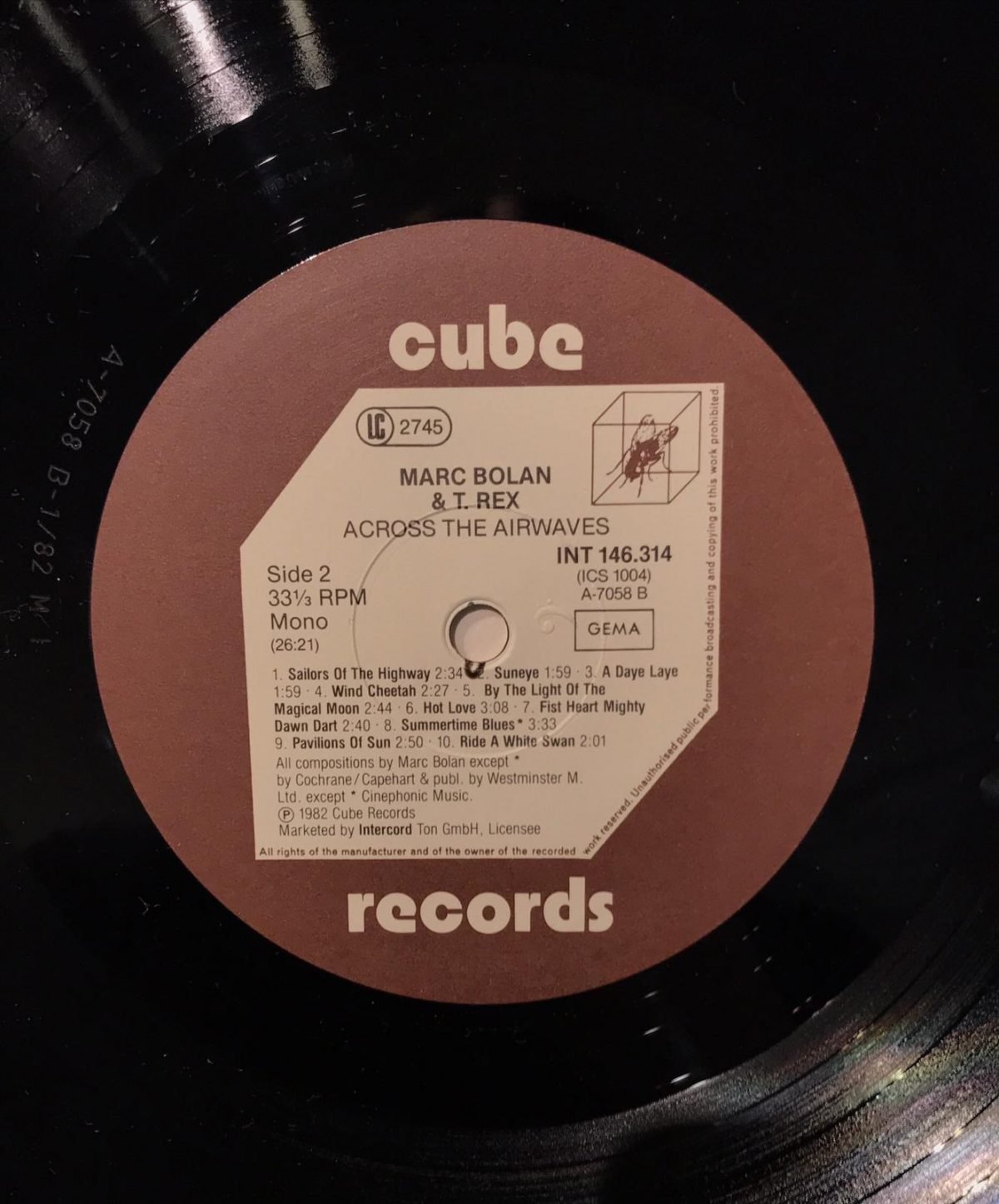 Marc Bolan And T. Rex ‎– Across The Airwaves LP Plak - Görsel 3