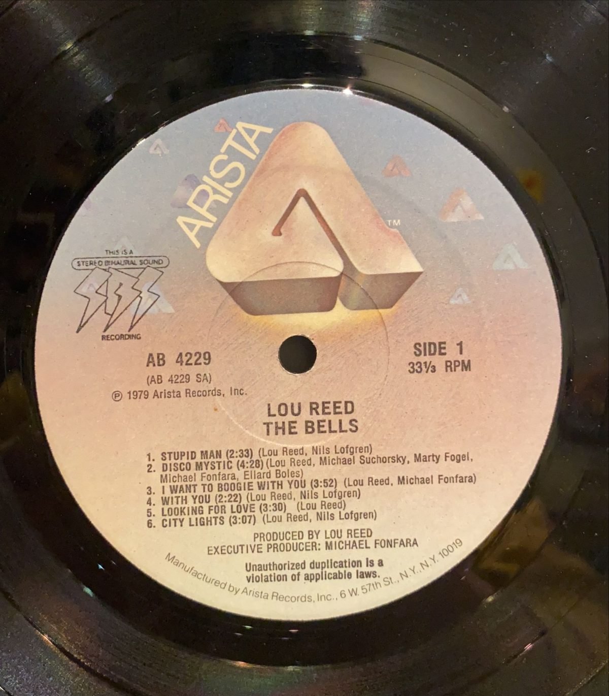 Lou Reed ‎– The Bells LP Plak - Görsel 2