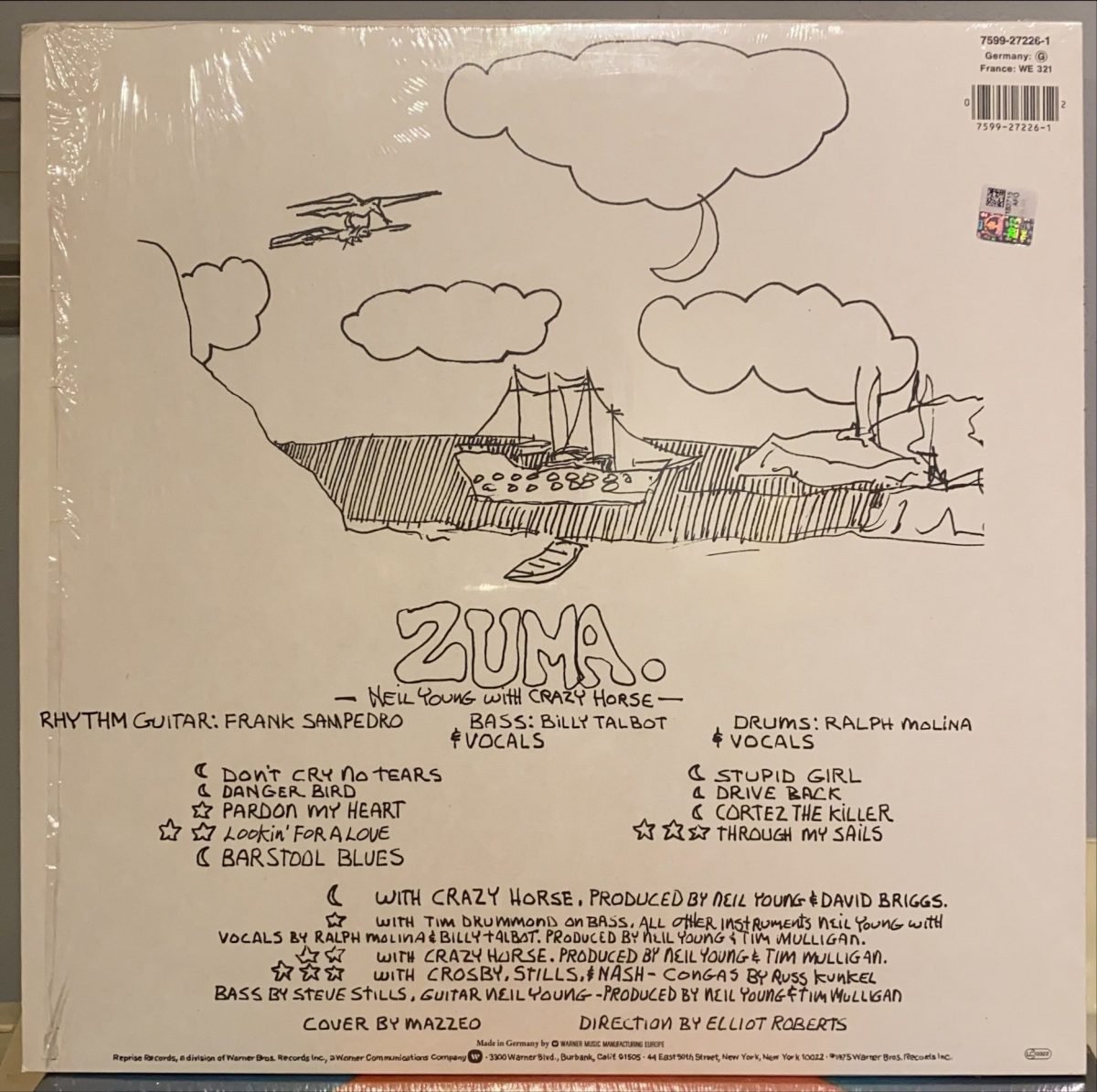 Neil Young With Crazy Horse ‎– Zuma LP Plak - Görsel 3