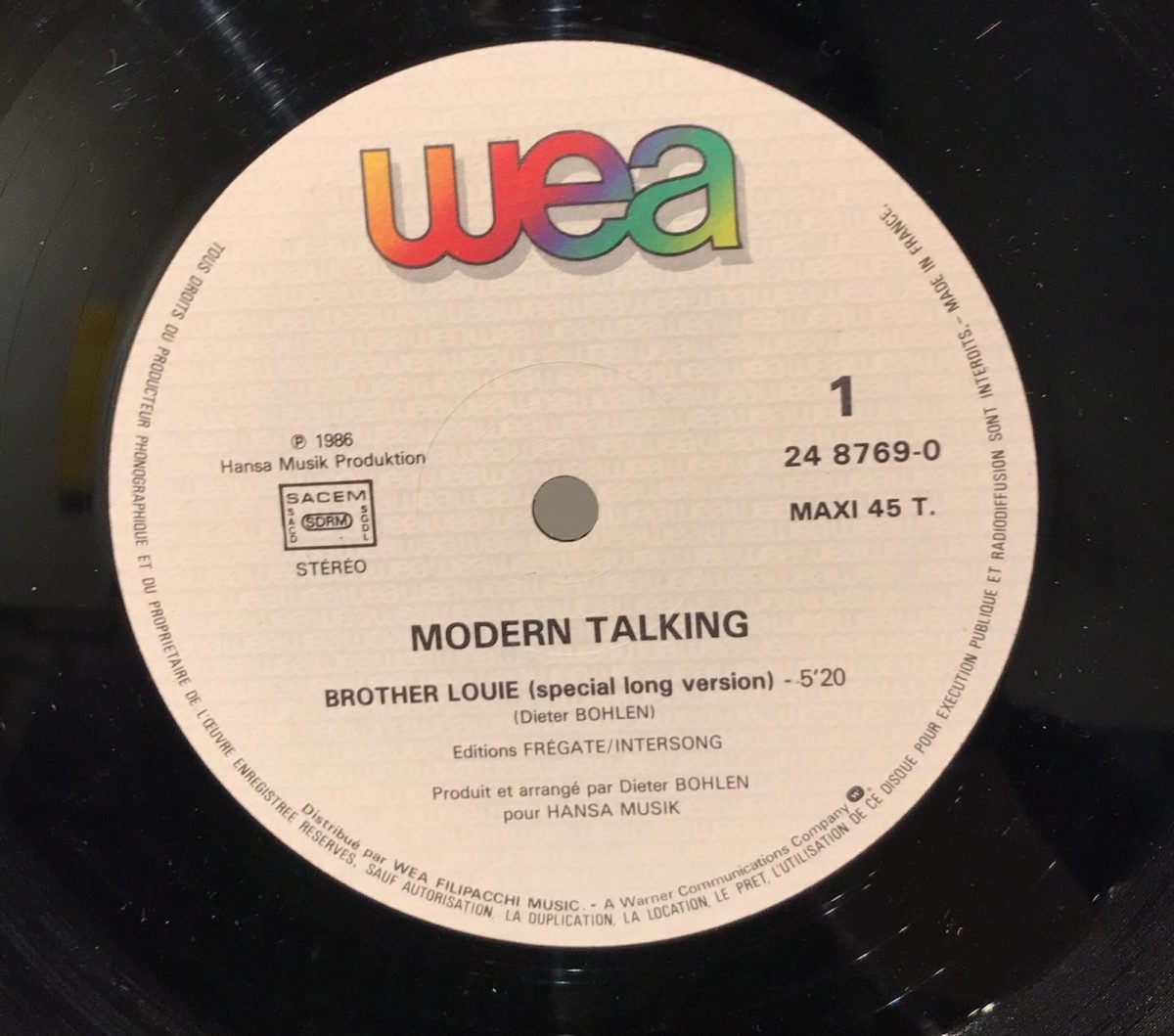Modern Talking ‎– Brother Louie Maxi Single Plak - Görsel 2