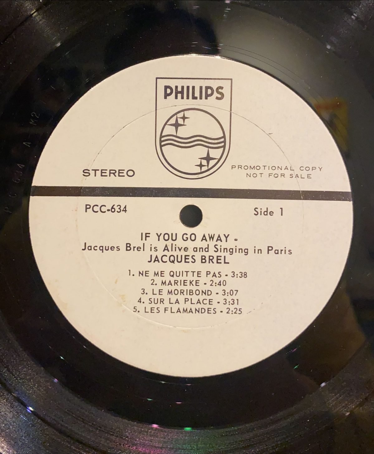 Jacques Brel ‎– If You Go Away: Jacques Brel Is Alive And Singing In Paris LP Plak - Görsel 2