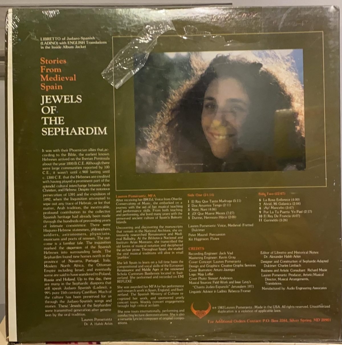 Lauren Pomerantz ‎– Jewels Of The Sephardim LP Plak - Görsel 2