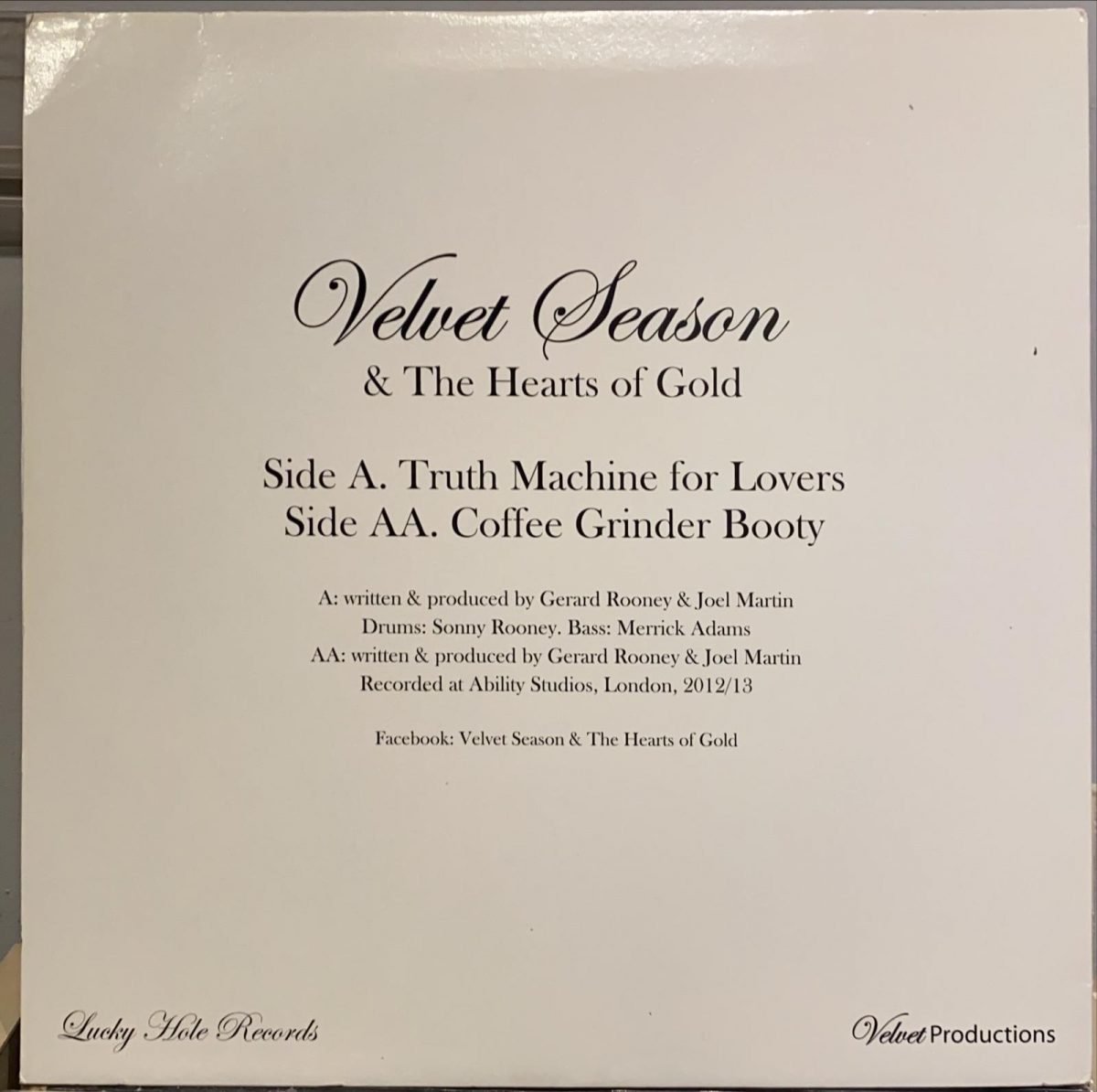 Velvet Season & The Hearts Of Gold ‎– Truth Machine For Lovers 12'' Maxi Single - Görsel 2