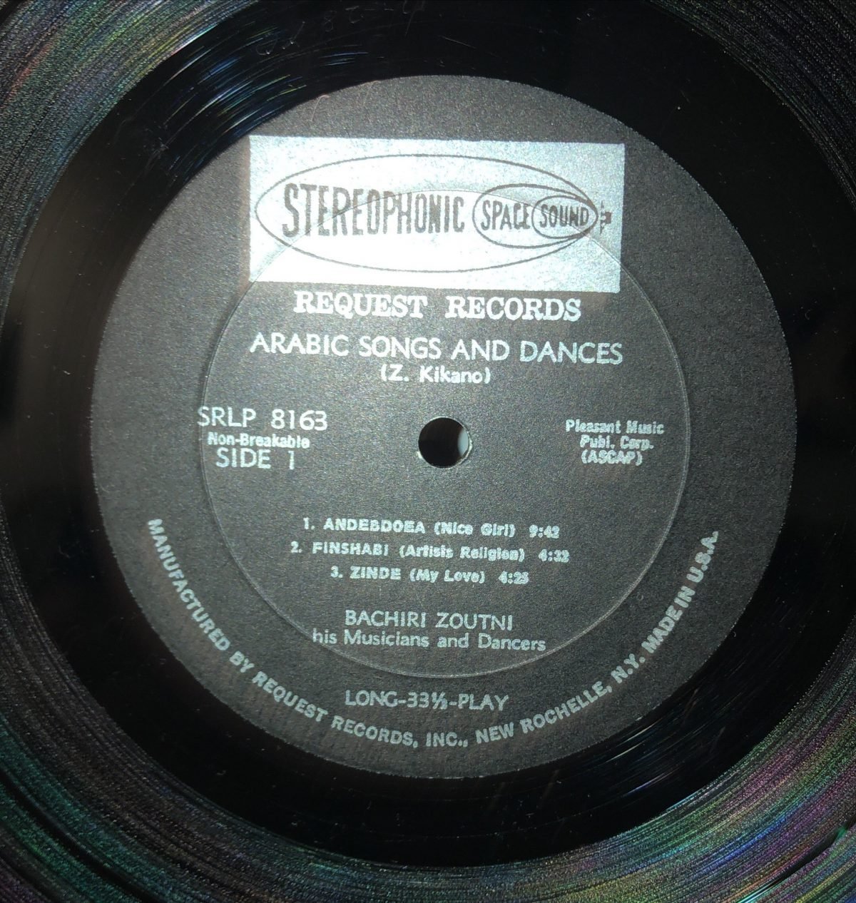 Bachiri Zoutni ‎– Arabic Songs And Dances LP Plak - Görsel 3