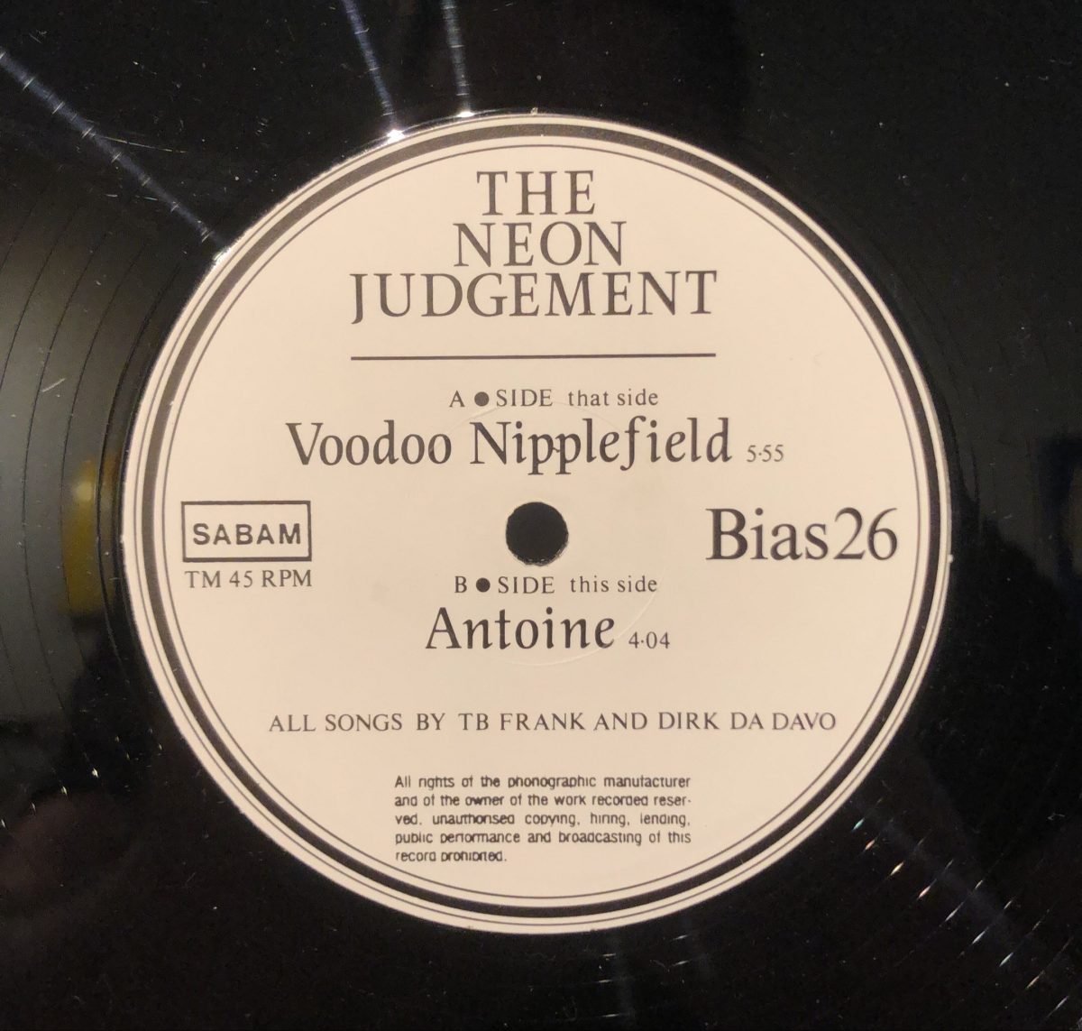 The Neon Judgement ‎– Voodoo Nipplefield 12'' Maxi Single Plak - Görsel 3