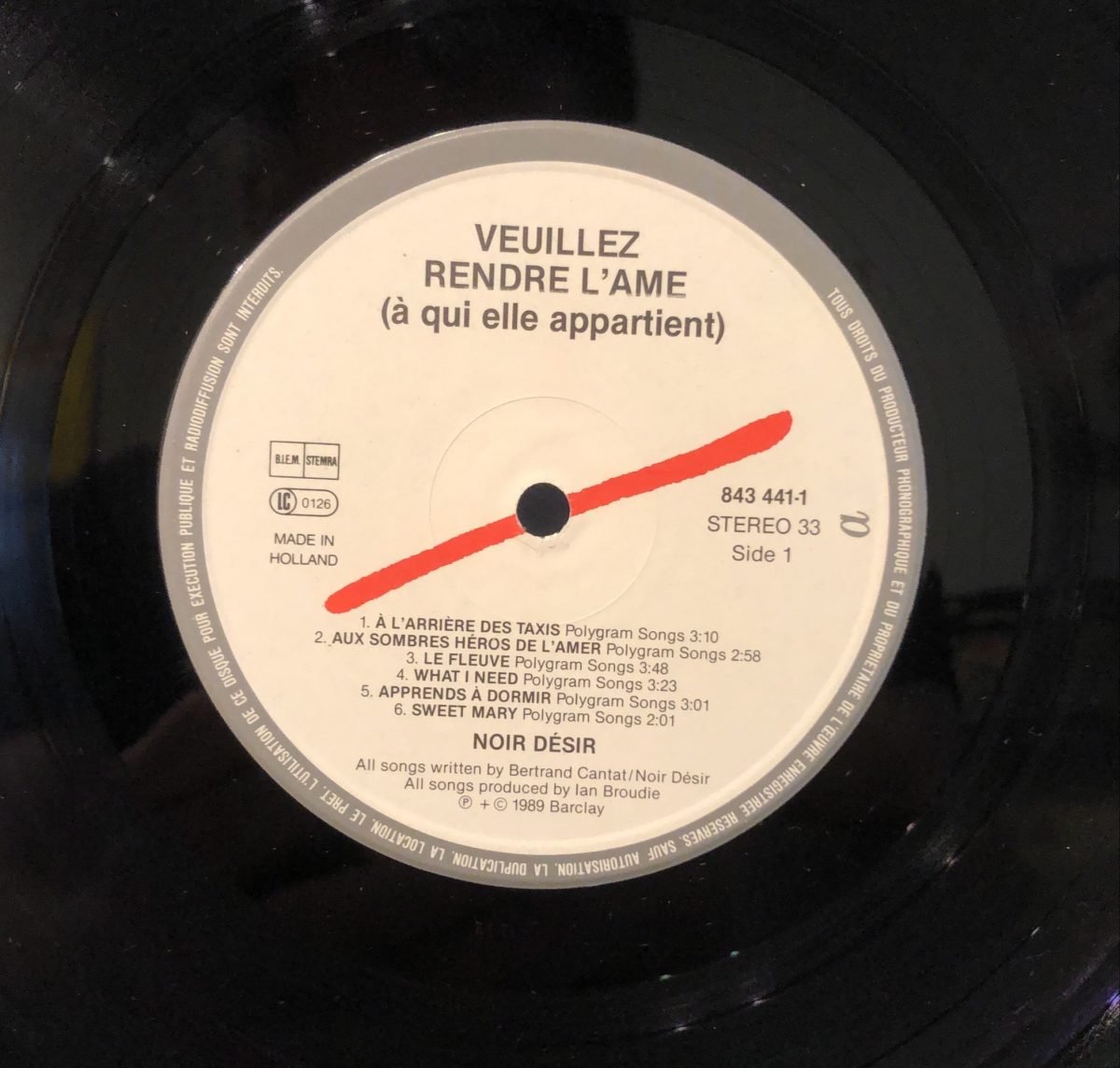 Noir Désir ‎– Veuillez Rendre L'Ame (A Qui Elle Appartient) LP Plak - Görsel 3