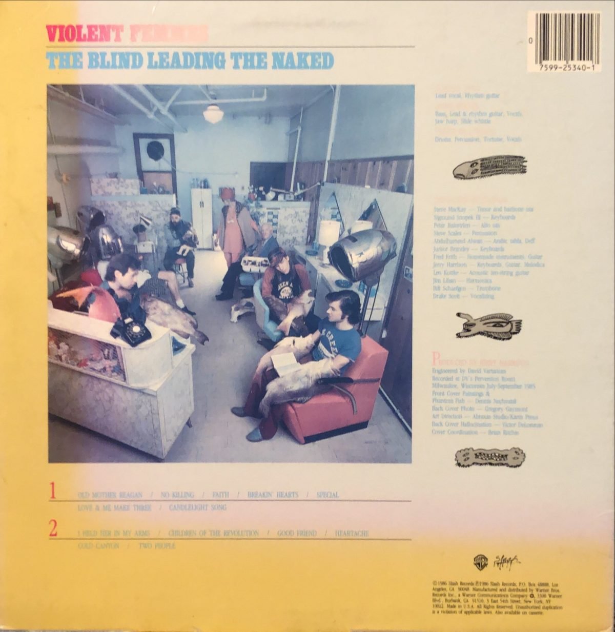 Violent Femmes ‎– The Blind Leading The Naked LP Plak - Görsel 2