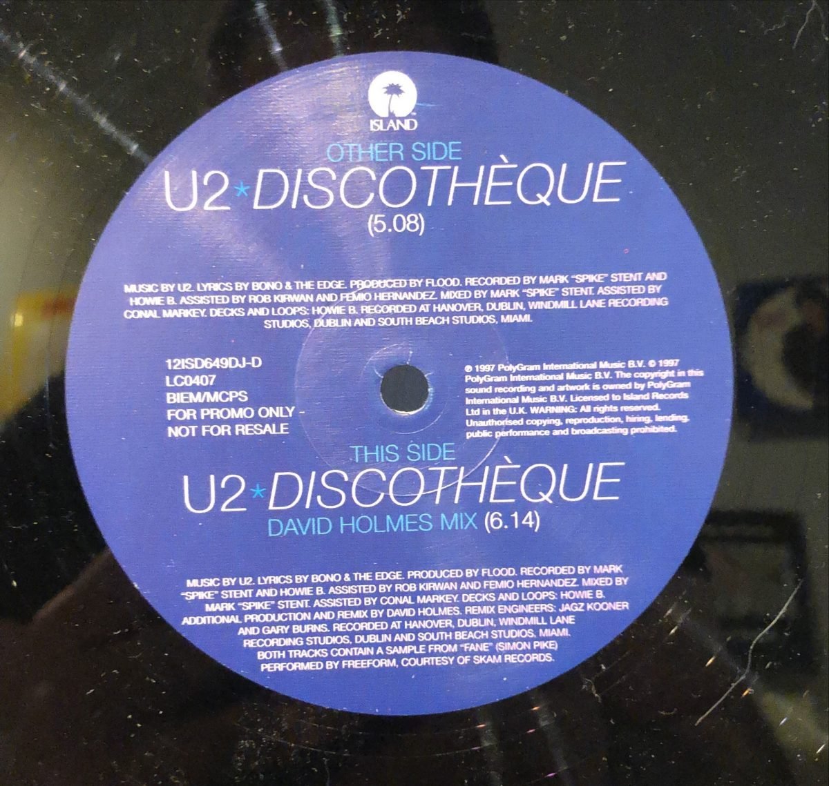 U2 ‎– Discothèque 12'' Maxi Single Plak - Görsel 3