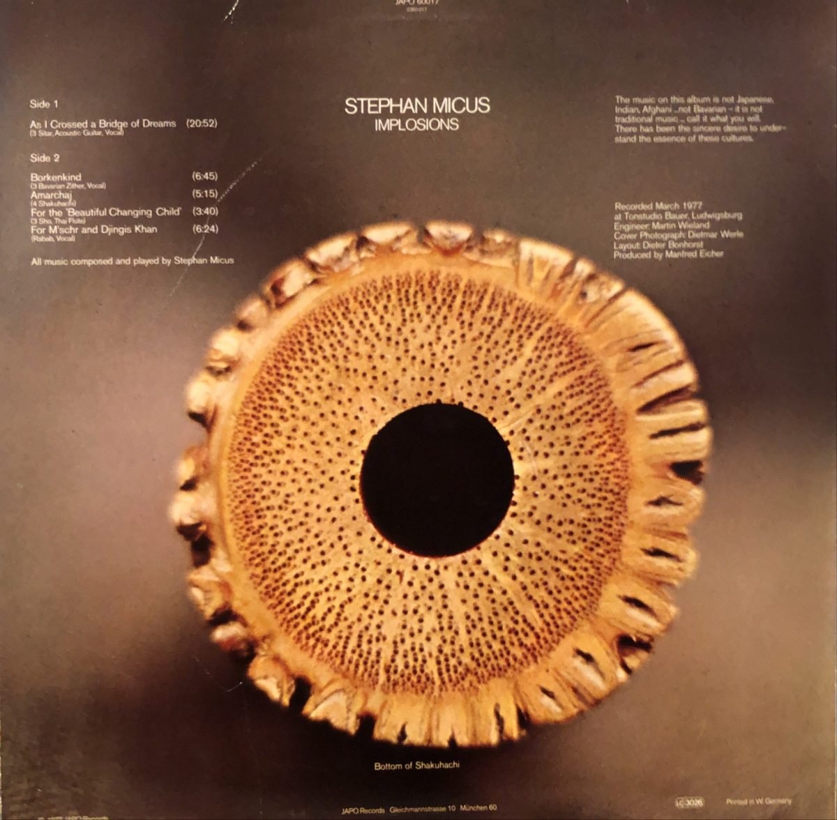 Stephan Micus ‎– Implosions LP Plak - Görsel 2