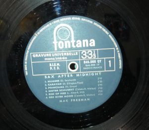 Mac Freeman ‎– Sax After Midnight LP Plak - Görsel 3