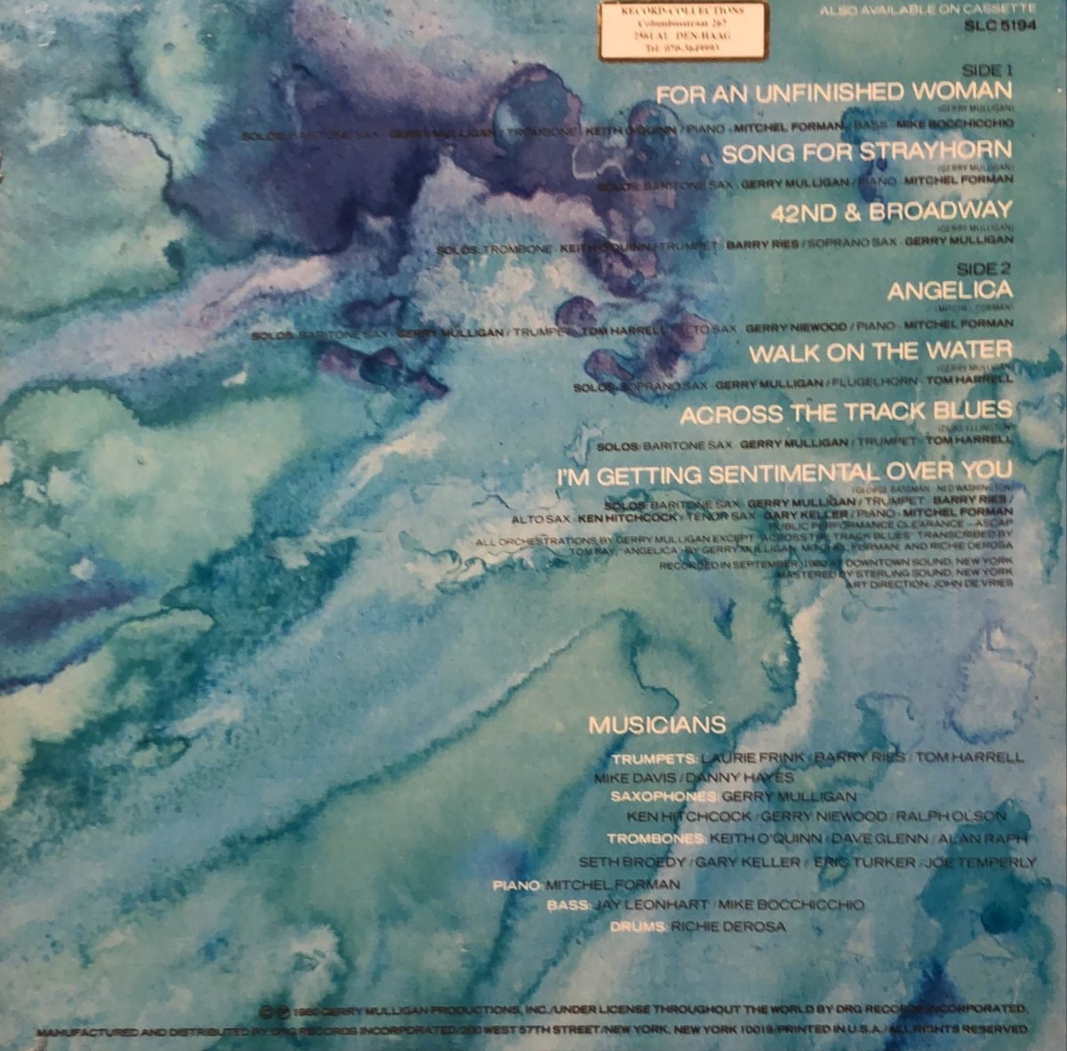 Gerry Mulligan And His Orchestra ‎– Walk On The Water LP Plak - Görsel 2