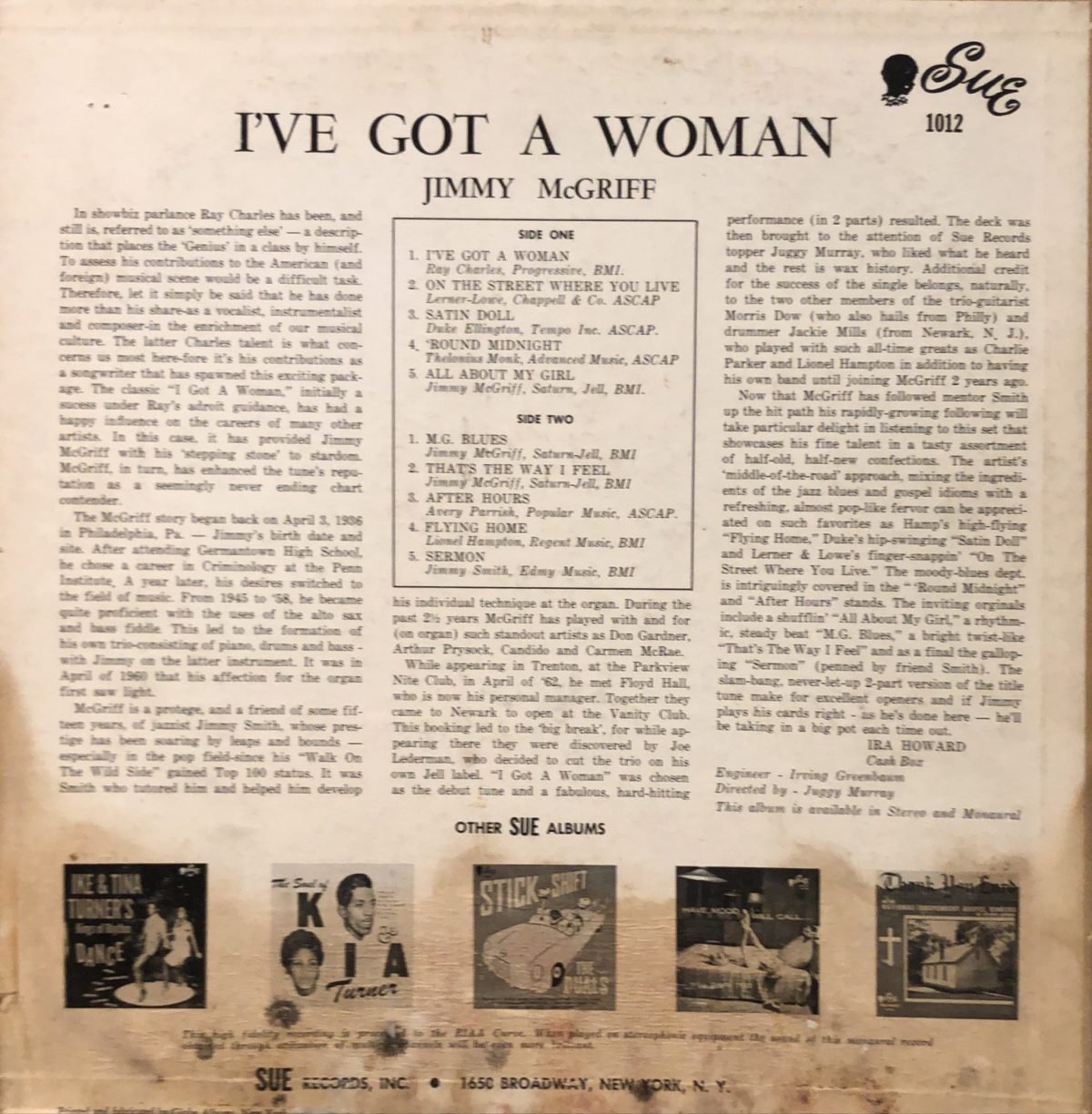 Jimmy McGriff ‎– I've Got A Woman LP Plak - Görsel 2