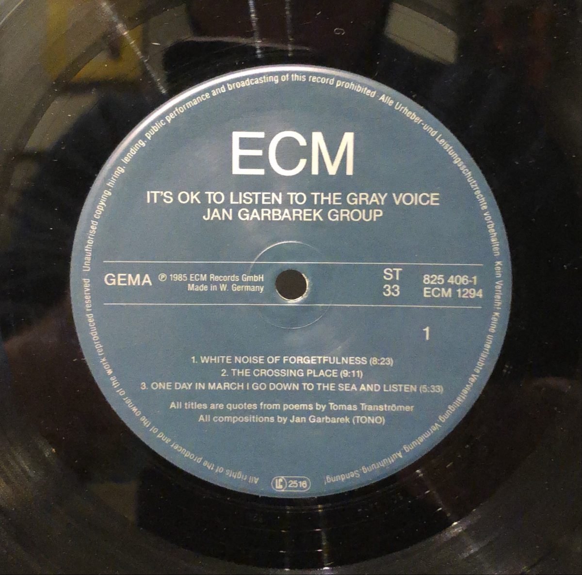 Jan Garbarek Group ‎– It's OK To Listen To The Gray Voice LP Plak - Görsel 3