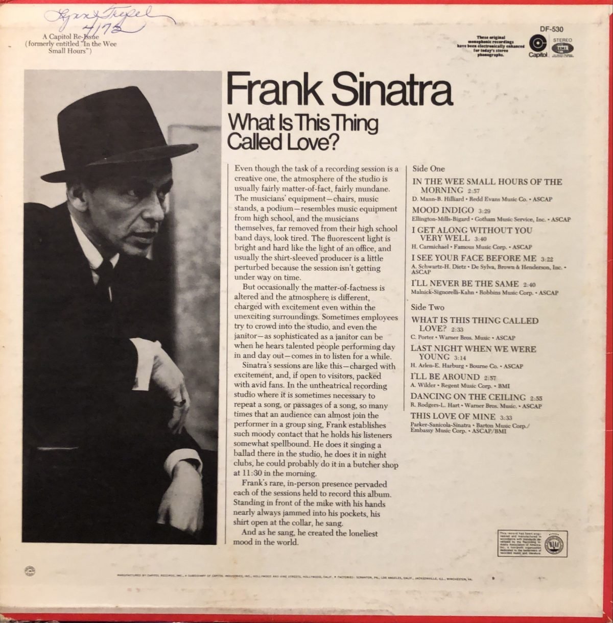 Frank Sinatra ‎– What Is This Thing Called Love? LP Plak - Görsel 2