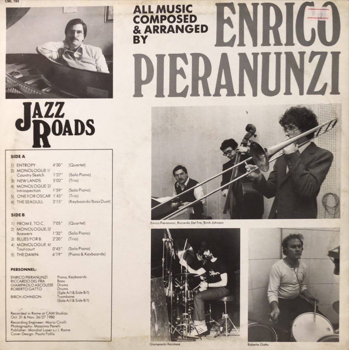 Enrico Pieranunzi ‎– Jazz Roads LP Plak - Görsel 2