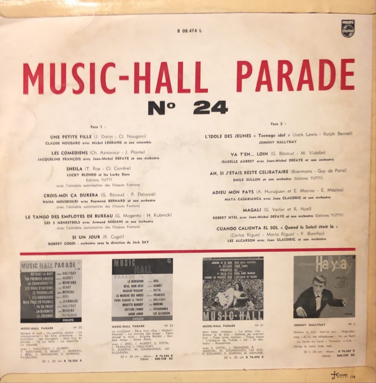 Various ‎– Music-Hall Parade N° 24 LP Plak - Görsel 2