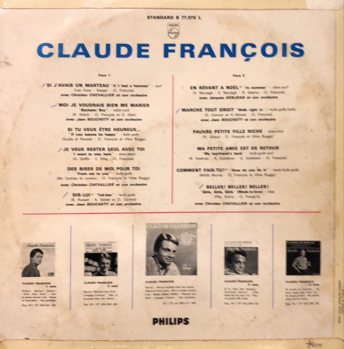 Claude François ‎– Claude François LP Plak - Görsel 2