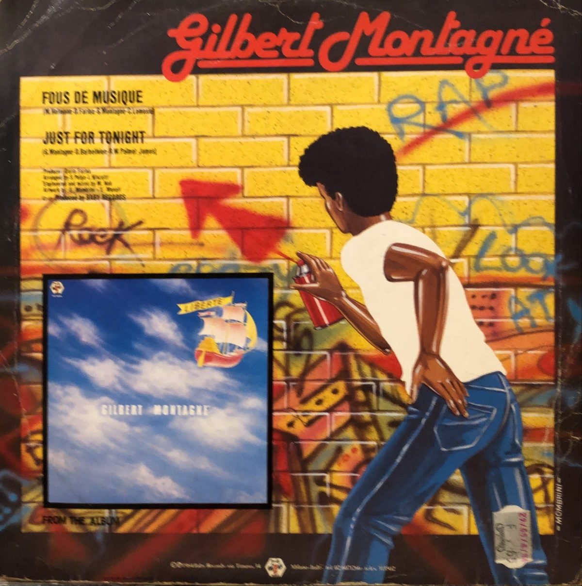 Gilbert Montagné ‎– Fous De Musique 12'' Maxi Single Plak - Görsel 2