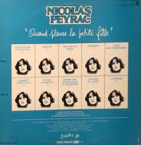 Nicolas Peyrac ‎– Quand Pleure La Petite Fille LP Plak - Görsel 2