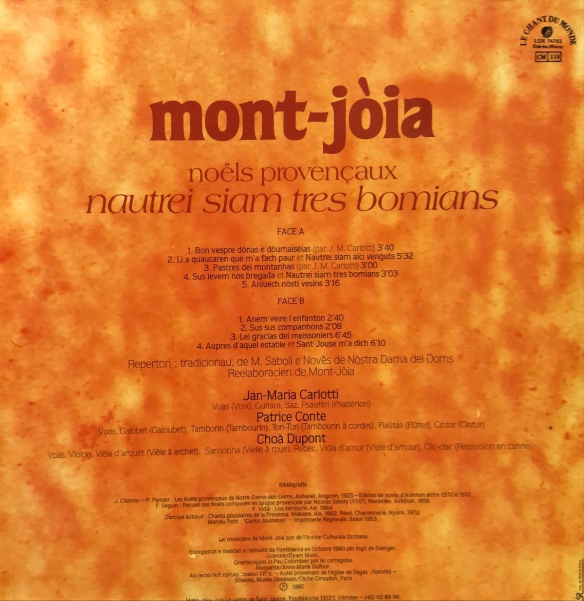 Mont-Jòia ‎– Nautrei Siam Tres Bomians LP Plak - Görsel 2