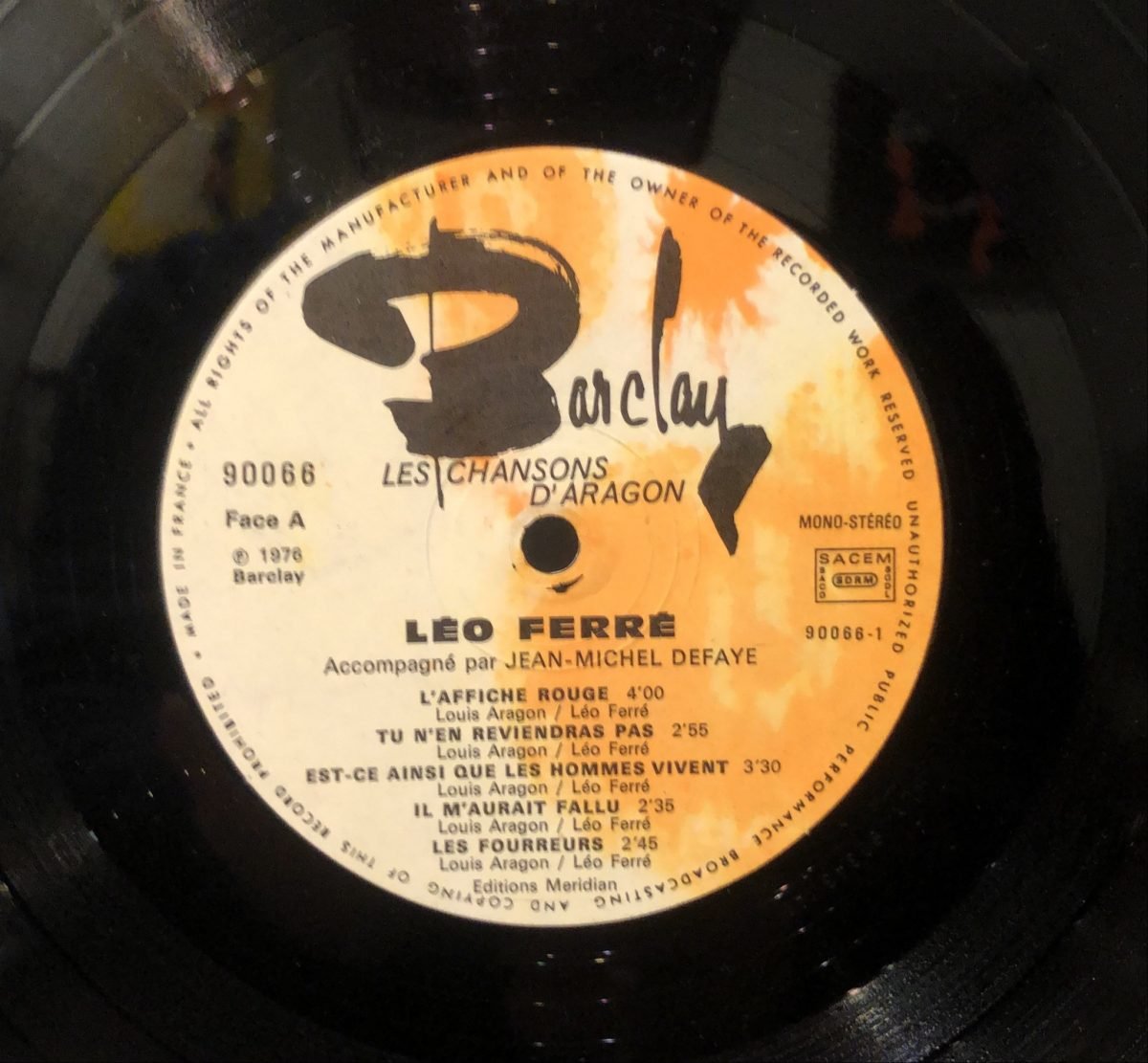 Ferré / Aragon ‎– L'Affiche Rouge LP Plak - Görsel 3