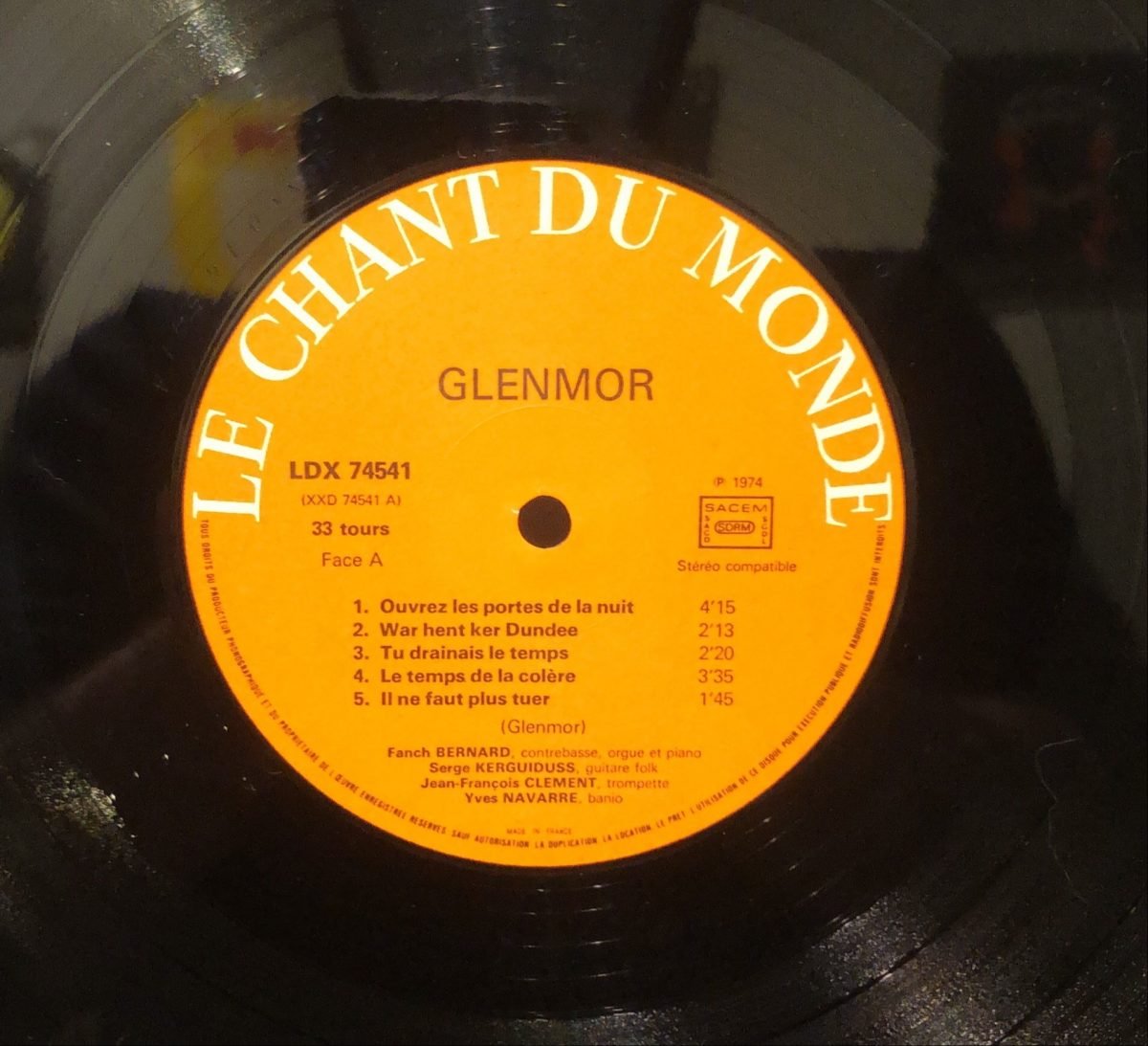 Glenmor ‎– Ouvrez Les Portes De La Nuit LP Plak - Görsel 3