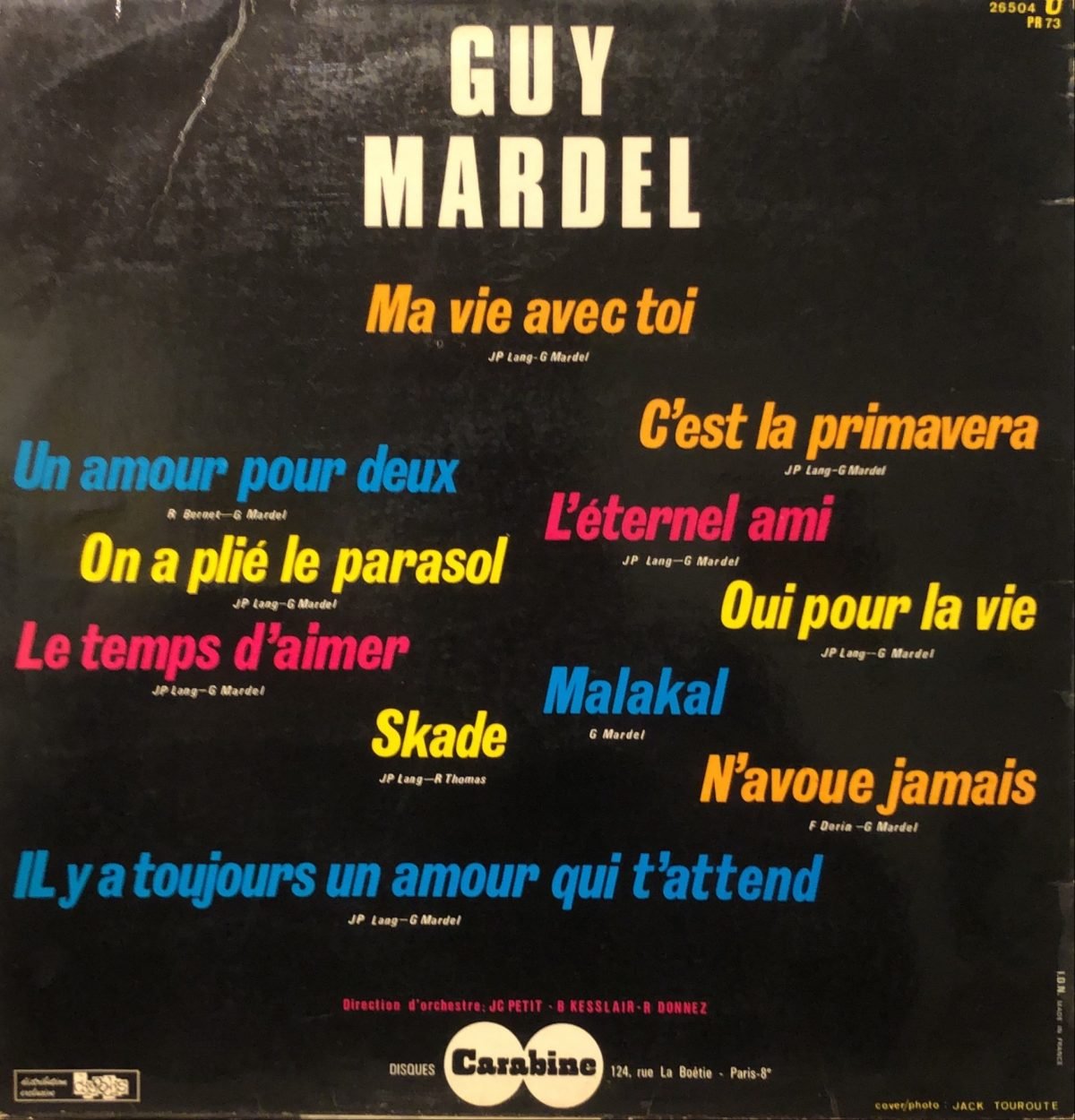 Guy Mardel ‎– Ma Vie Avec Toi LP Plak - Görsel 2